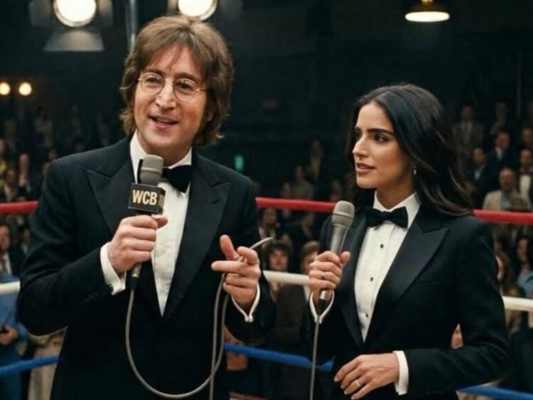 Usuarios en redes sociales viralizaron imágenes creadas con IA de Bárbara de Regil junto a John Lennon como “presentadores”, tras el error que desató una ola de memes. | AMEXI/FOTO: RRSS