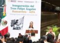 Claudia Sheinbaum inaugura el Tren Felipe Ángeles. AMEXI Foto La Isabel