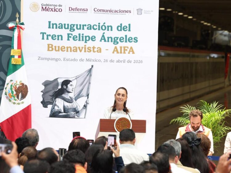 Claudia Sheinbaum inaugura el Tren Felipe Ángeles. AMEXI Foto La Isabel