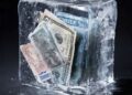 Dinero congelado. Cuentas bancarias congeladas. AMEXI foto creada con IA de Meta