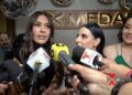 Galilea Montijo y Bárbara de Regil posan durante un evento en Ciudad de México, donde hablaron sobre críticas en redes sociales y el cuidado personal.