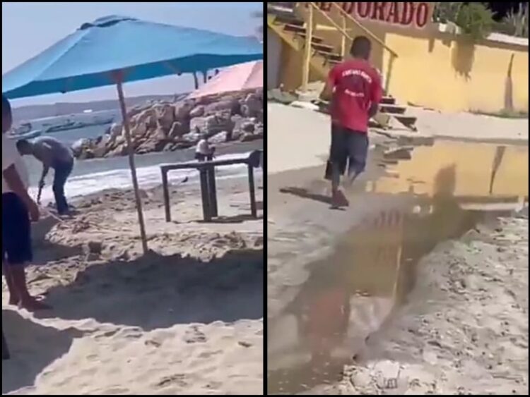 En plena Semana Santa, denuncian canal de aguas negras que desemboca en bahía de Puerto Escondido