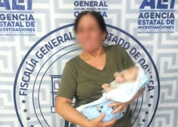 Encuentran en Tehuantepec a recién nacido desaparecido en la ciudad de Oaxaca. AMEXI Foto cortesía FGEO