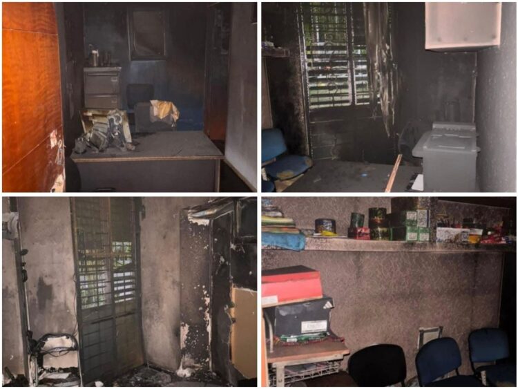 Incendian oficinas de la Facultad de Derecho de la UABJO previo a elecciones de rector