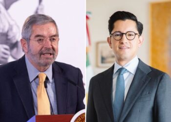 Juan Ramón de la Fuente, canciller, y Roberto Velasco, subsecretario de la SRE. AMEXI Foto Especial