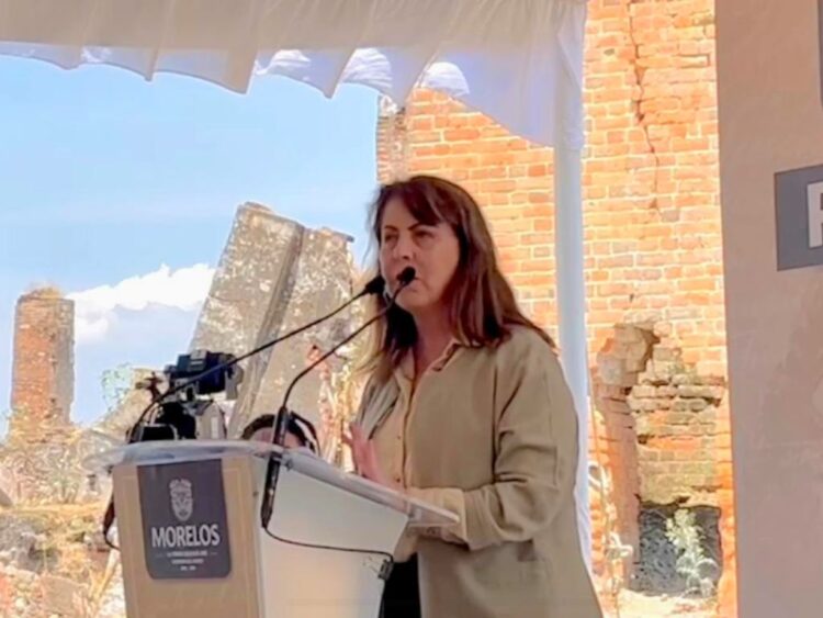 La gobernadora Margarita González. Investigar a fondo caso de activista asesinada en Morelos. AMEXI Foto David Monroy