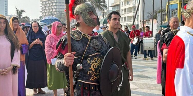 Representación de la Pasión de Cristo en Río Blanco, Veracruz. Foto: Especial