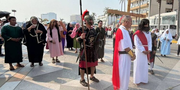 Representación de la Pasión de Cristo en Río Blanco, Veracruz. Foto: Especial