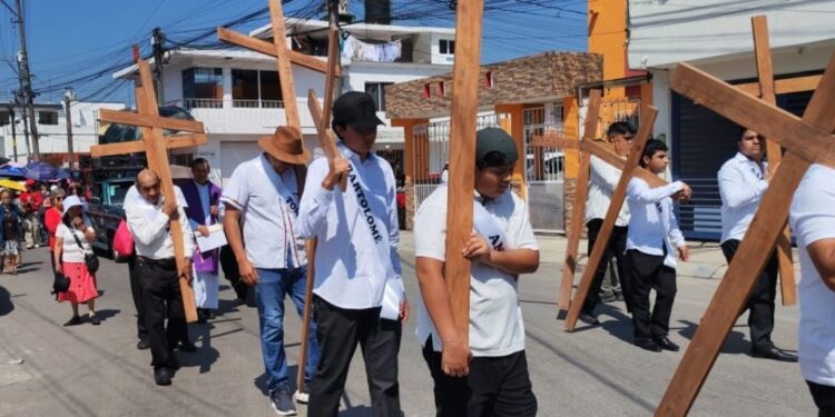Representación de la Pasión de Cristo en Río Blanco, Veracruz. Foto: Especial