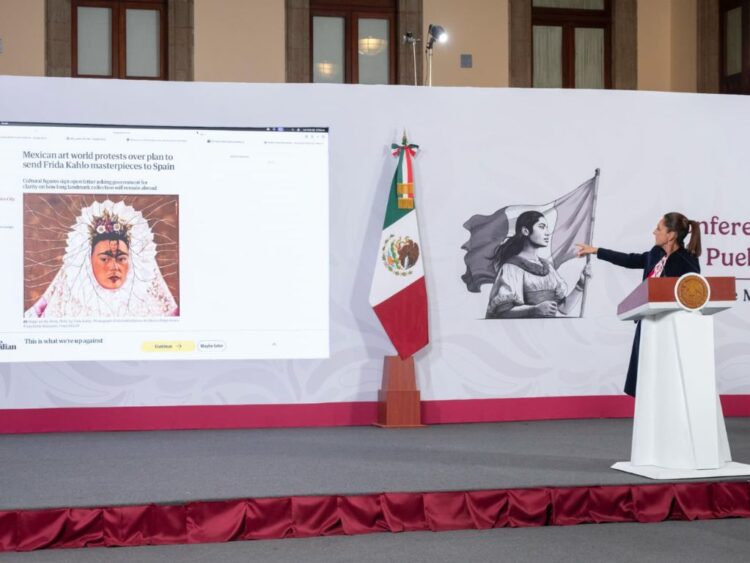Sheinbaum defiende salida temporal de obras de Frida Kahlo