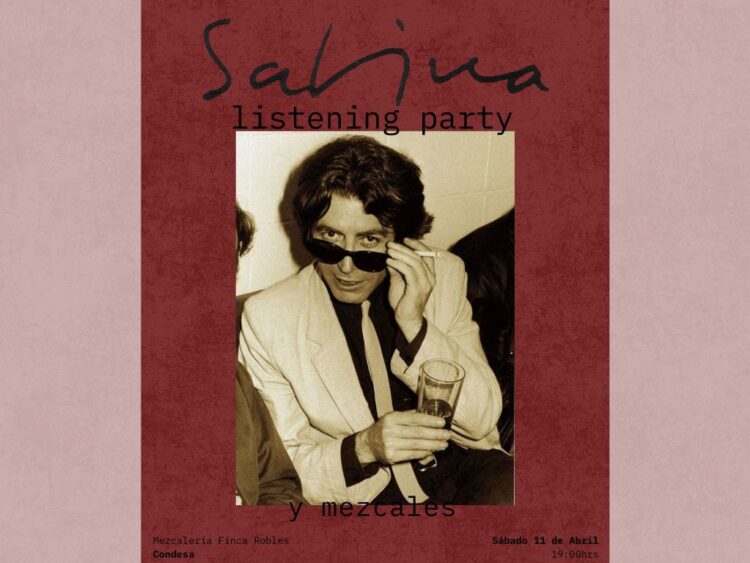 Intérprete en vivo durante una listening party con canciones de Joaquín Sabina en Finca Robles Mezcalería, en un ambiente íntimo y cultural.