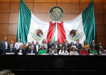 El secretario del Trabajo y Previsión Social, Marath Baruch Bolaños