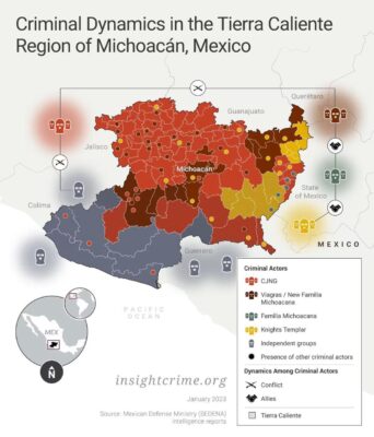 La situación de seguridad en este municipio es difícil, ya que agricultores del Valle de Apatzingán pagan cuotas a por lo menos 22 grupos criminales desde 2012.