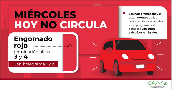Hoy no circula miércoles 6 de mayo 2026