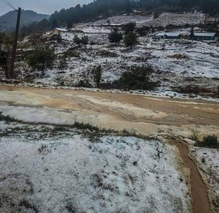 ¡Sorprendente! en plena primavera cae granizada y hay helada en Oaxaca