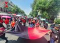 Trabajadores del INVI de la Ciudad de México (ASTINVI), marcharon hacia el gobierno de la CDMX en exigencia de un aumento salarial del 13%