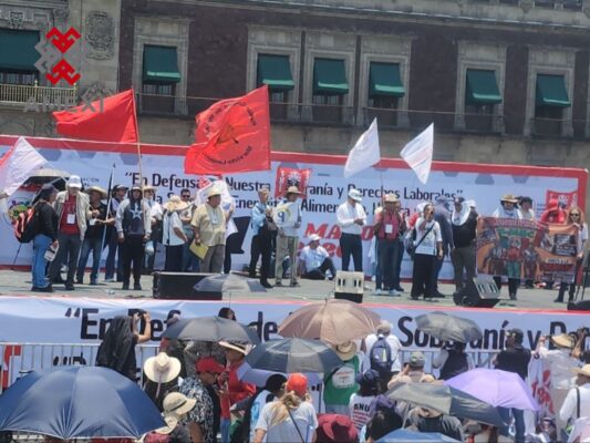 CNTE, NCT, ANICS y otras organizaciones sindicales y populares, realizaron una marcha, del Ángel de la Independencia al zócalo