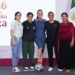 Claudia Sheinbaum y las cuatro ganadoras del boleto para el Mundial