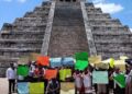 Comerciantes protestan por cierre en Chichén Itzá. AMEXI/ Foto: Especial
