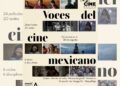 Cartel del ciclo Voces del cine mexicano dedicado al diseño de vestuario, con imágenes de películas nacionales y diseñadoras participantes.