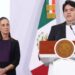 Junior H aparece durante la conferencia de México Canta 2026 junto a Claudia Sheinbaum, mientras habla sobre el impacto de la música en las nuevas generaciones.