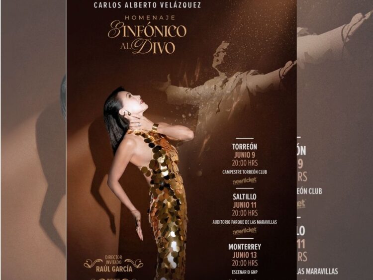 Susana Zabaleta interpreta un concierto acompañada por una orquesta y mariachi durante su homenaje sinfónico a Juan Gabriel en el norte de México.