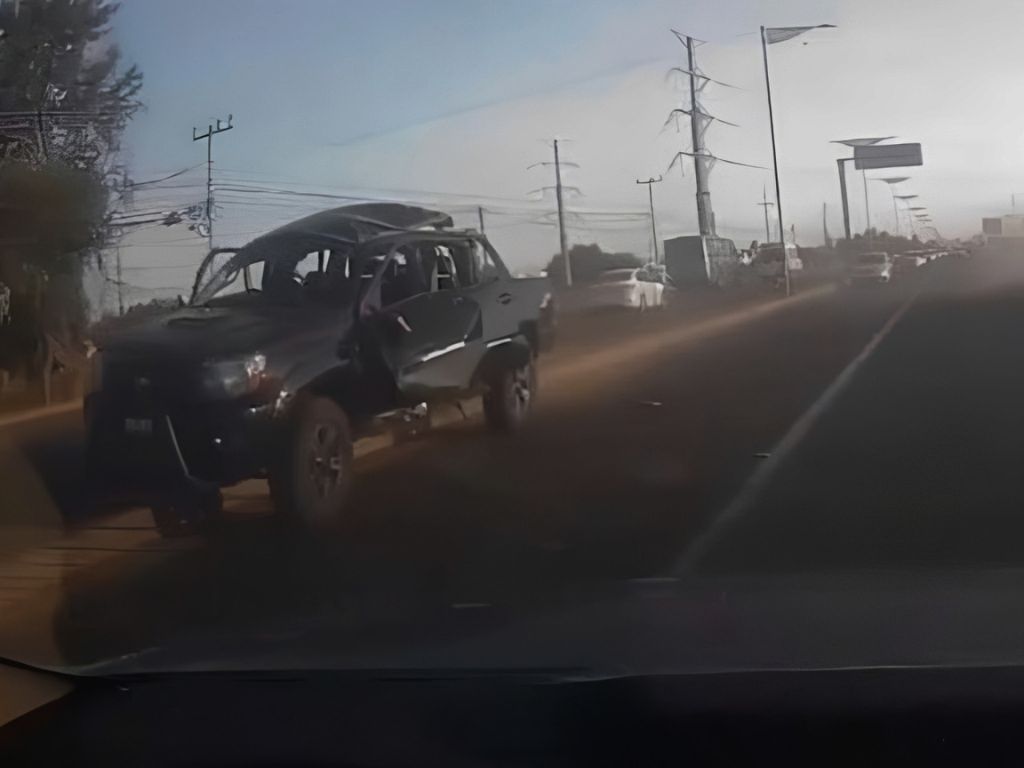 El atentado contra la camioneta en Tecámac.