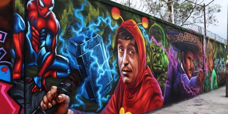 Arte urbano pinta de realidad y fantasía las calles de Nezahualcóyotl, Edomex