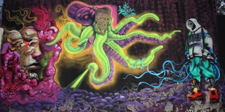 Arte urbano pinta de realidad y fantasía las calles de Nezahualcóyotl, Edomex