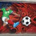 Los murales mundialistas pintados por jóvenes artistas urbanos en Neza, Edomex