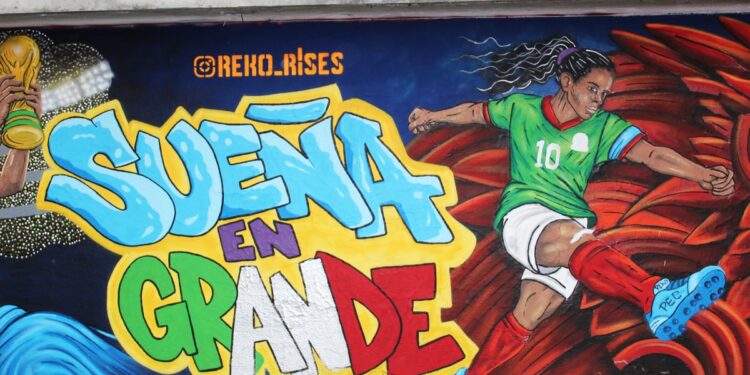 Los murales mundialistas pintados por jóvenes artistas urbanos en Neza, Edomex