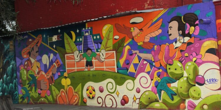 Los murales mundialistas pintados por jóvenes artistas urbanos en Neza, Edomex