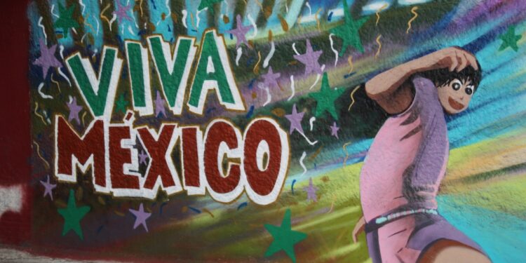 Los murales mundialistas pintados por jóvenes artistas urbanos en Neza, Edomex