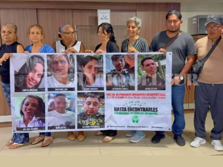 Llegan a Chiapas familiares de migrantes desaparecidos.