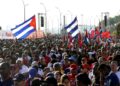 Manifestación en Cuba en apoyo de Raúl Castro. AMEXI/ Foto: RRSS