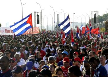 Manifestación en Cuba en apoyo de Raúl Castro. AMEXI/ Foto: RRSS