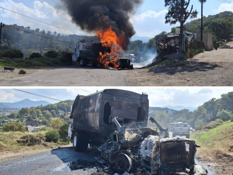 Mina Paulina: incendian camión de basura en protesta