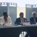 En conferencia de prensa, Napoleón Gómez Urrutia, denuncia la presencia de narcosindicatos que buscan controlar a obrreros mineros.