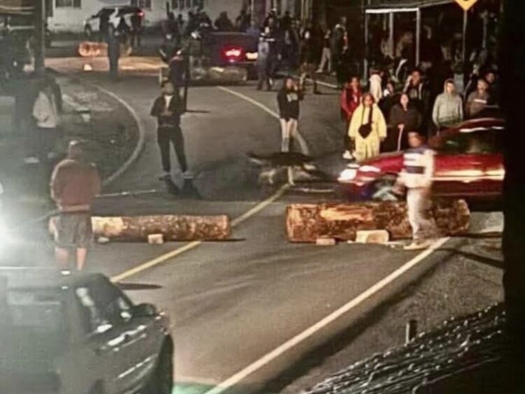 Pobladores de Santa Martha, en Ocuilan, Estado de México, bloquearon los accesos a su comunidad por un enfrentamiento con talamontes. AMEXI Foto Especial