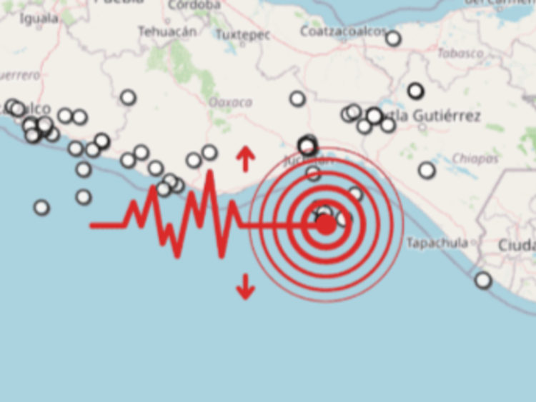Suman 150 réplicas del temblor de magnitud 5.6 en Pinotepa Nacional, Chiapas. | AMEXI/FOTO: X @SismologicoMX