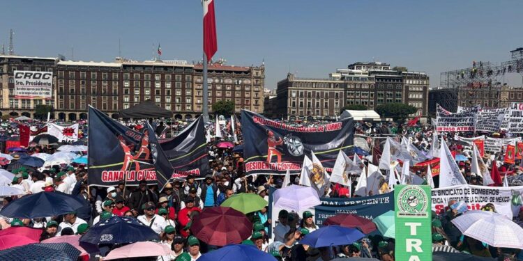 Así lució el Zócalo de la CDMX en ocasión del Día del Trabajo