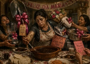 “A la madre”, imagen diseñada por Iris Bringas a través de IA