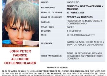 Interpol activa ficha amarilla para localizar a niño desaparecido en Morelos