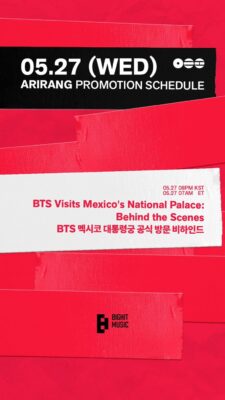 BTS lanzará un video exclusivo con imágenes inéditas de su visita a Palacio Nacional | AMEXI/FOTO: IG @bts.bighitofficial