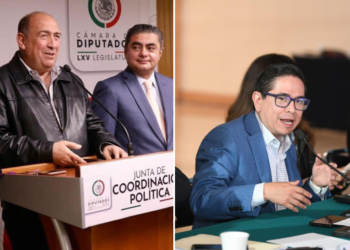 Diputado del PRI, Rubén Moreira, y el diputado del PAN, Daniel Chimal