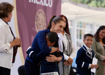 Lerma, Estado de México, México, 29 de mayo de 2026. La doctora Claudia Sheinbaum Pardo, presidenta Constitucional de los Estados Unidos Mexicanos en Beca Rita Cetina. Lerma, Estado de México. Foto: Hazel Cárdenas / Presidencia