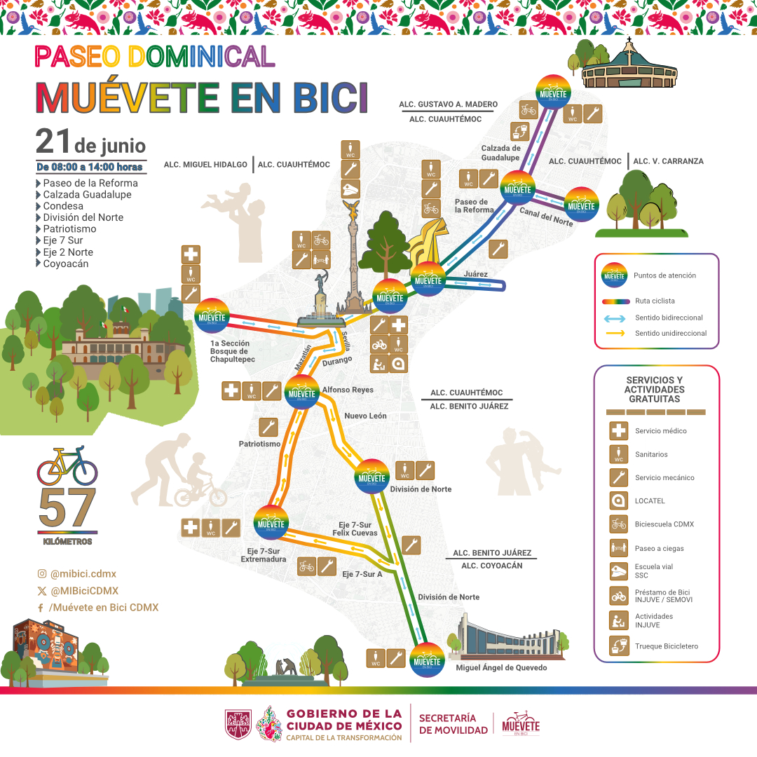 a Ciudad de México abrirá nuevamente algunas de sus principales vialidades este domingo 21 de junio