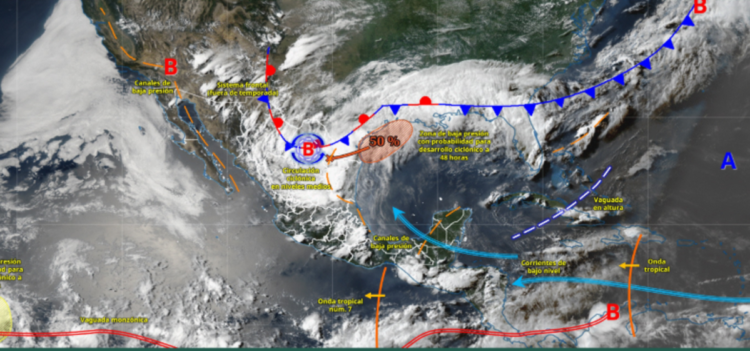 Pronostican lluvias de intensas a torrenciales en el noreste del territorio mexicano