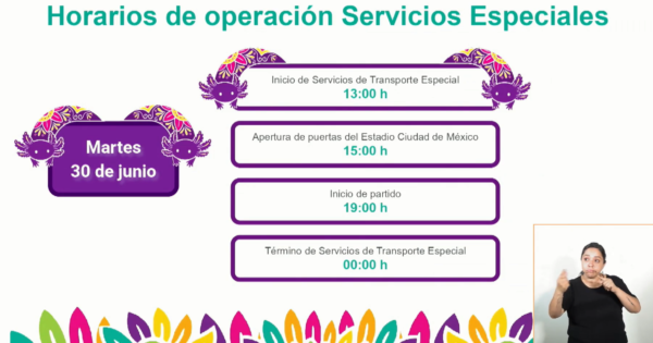 servicio reforzado de transporte público: Tren Ligero, trolebuses, RTP y Metrobús