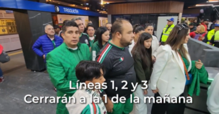 Líneas 1, 2 y 3 del Metro tendrán horario ampliado por partido México-Ecuador